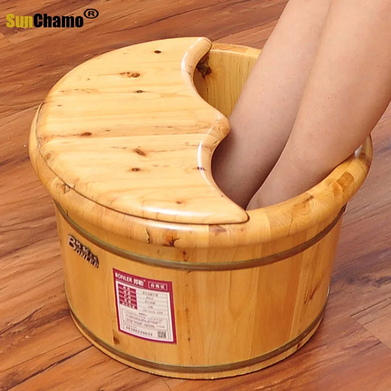 Деревянная ванна для ног Маленькая деревянная раковина артефакт цельная