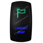 12 В 24 В, морской автомобиль, лодка, грузовик, RV, подсветка, кнут, клавишный переключатель SPST, 5 контактов ВКЛ-ВЫКЛ, зеленый и синий светодиодный переключатель для Carling