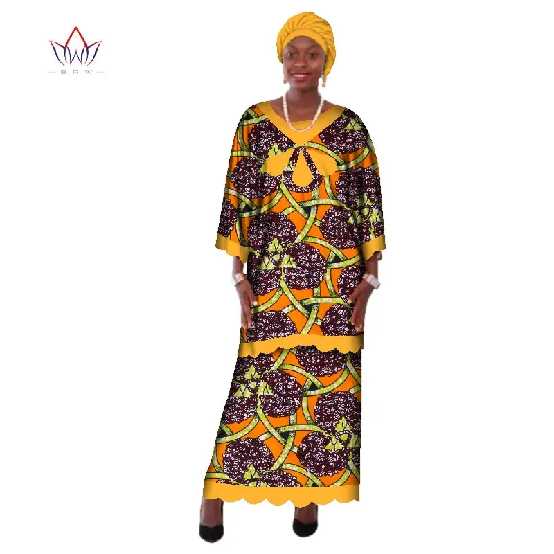 Women's African Dresses Dashiki Ankara Sundress Elegant Multiple Wear Batik Traditional African Clothing 2 pcs ladies suit WY155