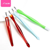 acare 3pcs stainless steel cuticle pushers dead skin fork nipper pusher nail art fork manicure tool trimmer cuticle remover