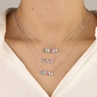 Прямая поставка, Настоящее серебро 925 пробы, настраиваемое цветное ожерелье с надписью MAMA LOVE DREAM word для женщин и девочек