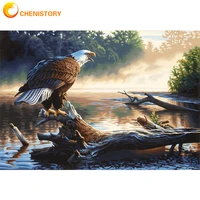 chenistory frame diy painting by numbers eagle animals picture by numbers acrylic paint on canvas wall art home decors artwork