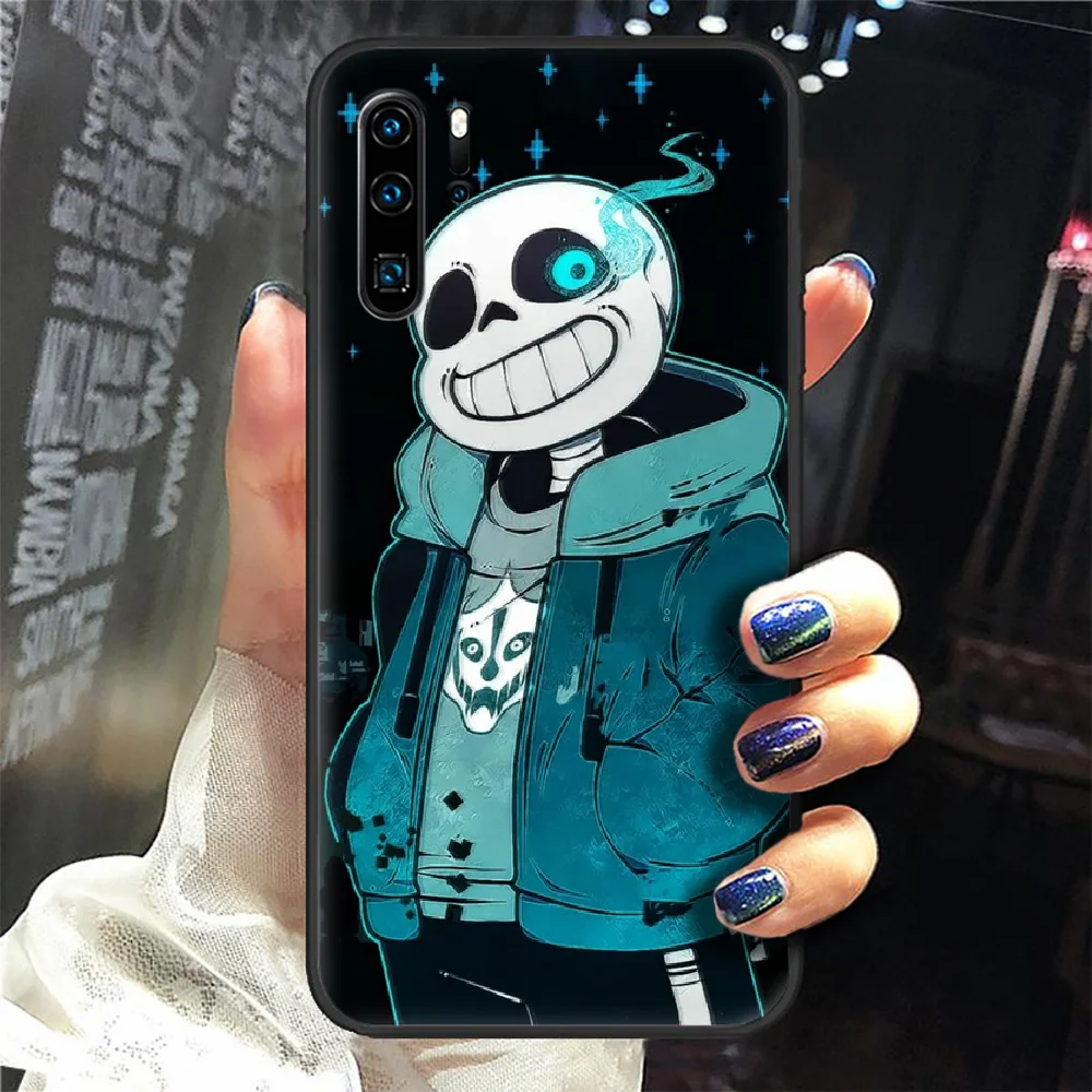 

Skull undertale sans Phone Case Cover Hull For Huawei P8 P9 P10 P20 P30 P40 Lite Pro Plus smart Z 2019 black Etui pretty funda