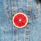 Красивые Броши для женщин Красный грейпфрут штырь отворотом Симпатичные значки одежда аксессуары, ювелирные изделия в качестве подарка