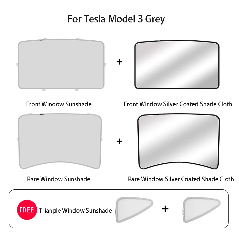 

Car Sunshade Cover for Tesla Model 3 Black Grey Skylight Blind Shading Car Window Sun Shade Net for Tesla Model Y Dropship