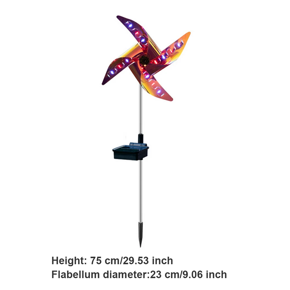 

2PCS Windmill Garden Lights Solar Pinwheel Lamp With Four-Colored LED Lights For Outdoor Lawn Yard Landscape Party WeddingDecor