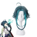 Парик короткий из термостойких синтетических волос Game Genshin Impact Xiao, темно-зеленый, для косплея, для мужчин, женщин, мужчин, карнавальный парик Вечерние