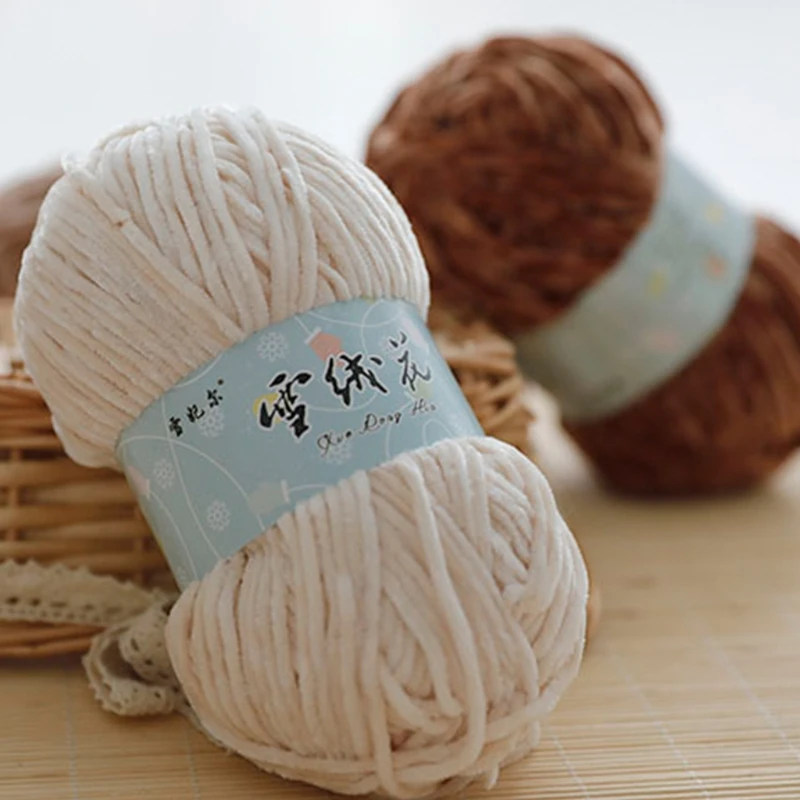 Мягкая Толстая синельная бархатная пряжа разноцветные блестящие шарики ручной