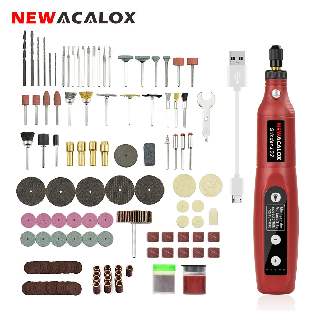 Мини шлифовальный станок NEWACALOX электрическая дрель с usb зарядкой переменной