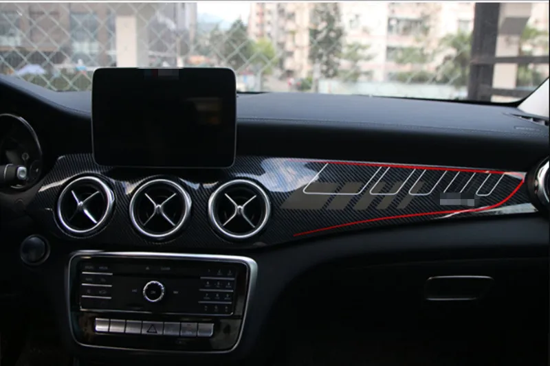 

Для Mercedes Benz GLA200 220 Крышка для приборной панели автомобиля переменного тока отделка стикер для интерьера автомобильные аксессуары из углеродного волокна абс