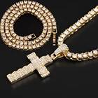 Ожерелье с подвеской-крестом в стиле хип-хоп для мужчин и женщин, теннисная цепь с цирконом 4 мм, сверкающие украшения в стиле хип-хоп, бижутерия, модный подарок 2021