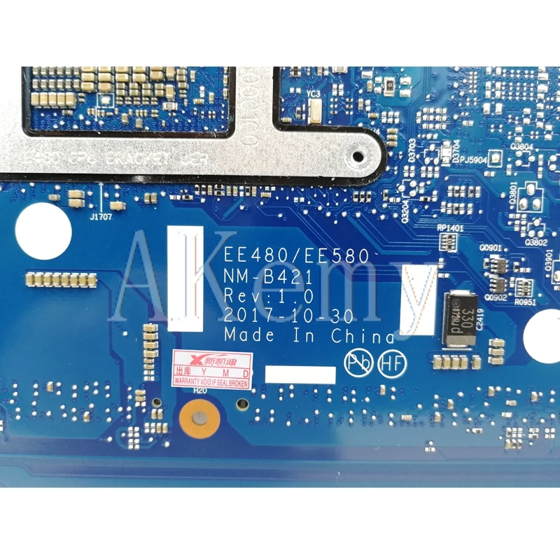 

Akemy NM-B421 Laptop motherboard for ThinkPad E480 E580 01LW922 original mainboard 100% fully tested With i7-8550U 2GB