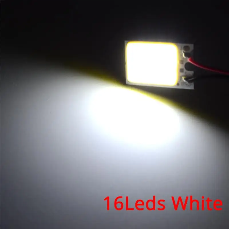 16SMD White Led 2X Белый T10 W5W C5W 24 36 48Smd Cob Светодиодная панель Авто для чтения карта лампа панель светильник купол фестон BA9S 3 адаптер DC 12v авто Led - Испускаемый цвет: 16SMD White Led