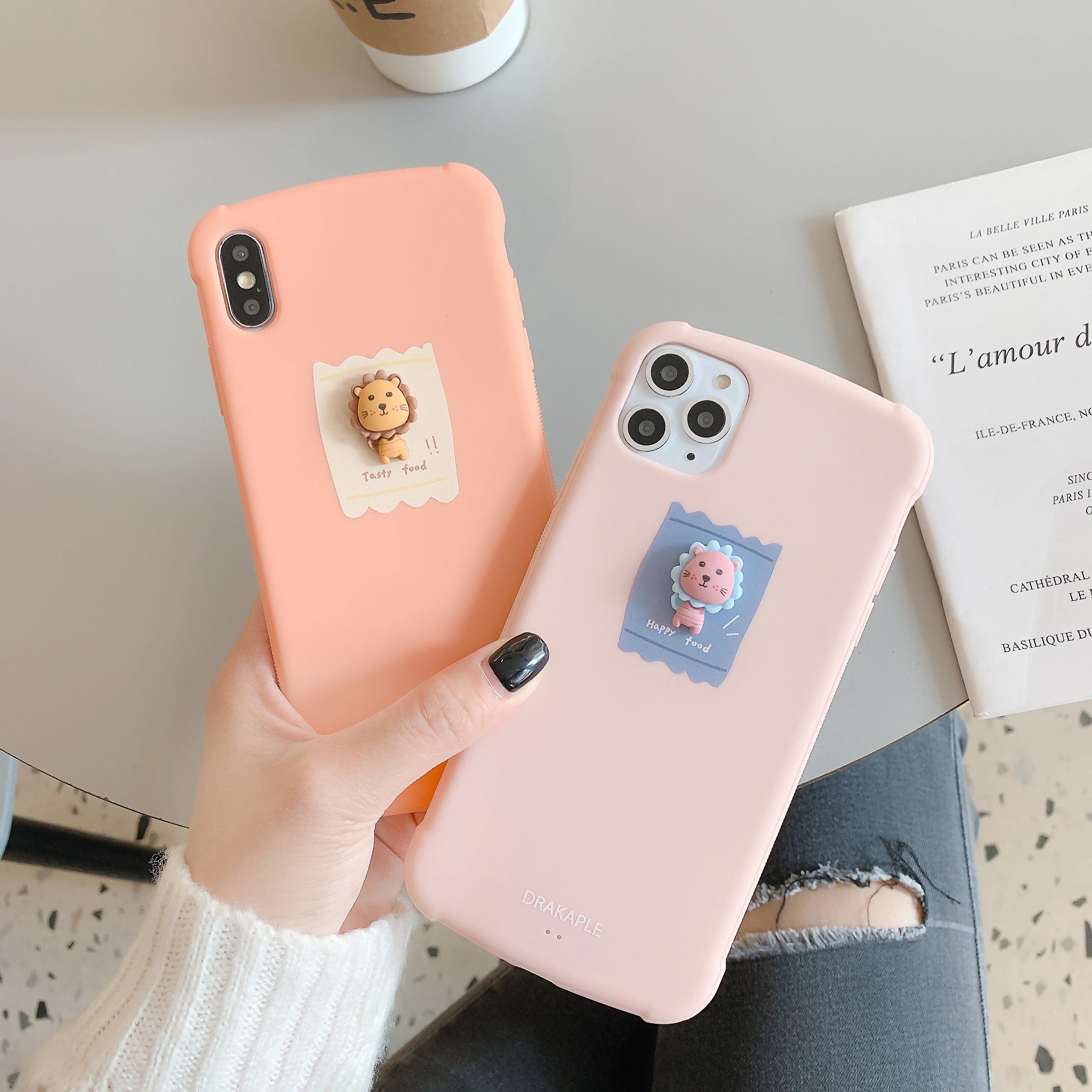 3D Candy Color Lion Phone Case For iPhone 11 Pro XS MAX XR X Silicone 7 6 6S 8 Plus Cover with Tempered film |
