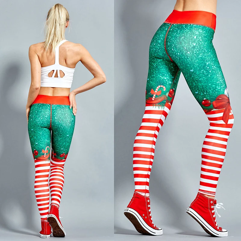 Женские леггинсы с высокой талией и принтом эластичные|Легинсы| |