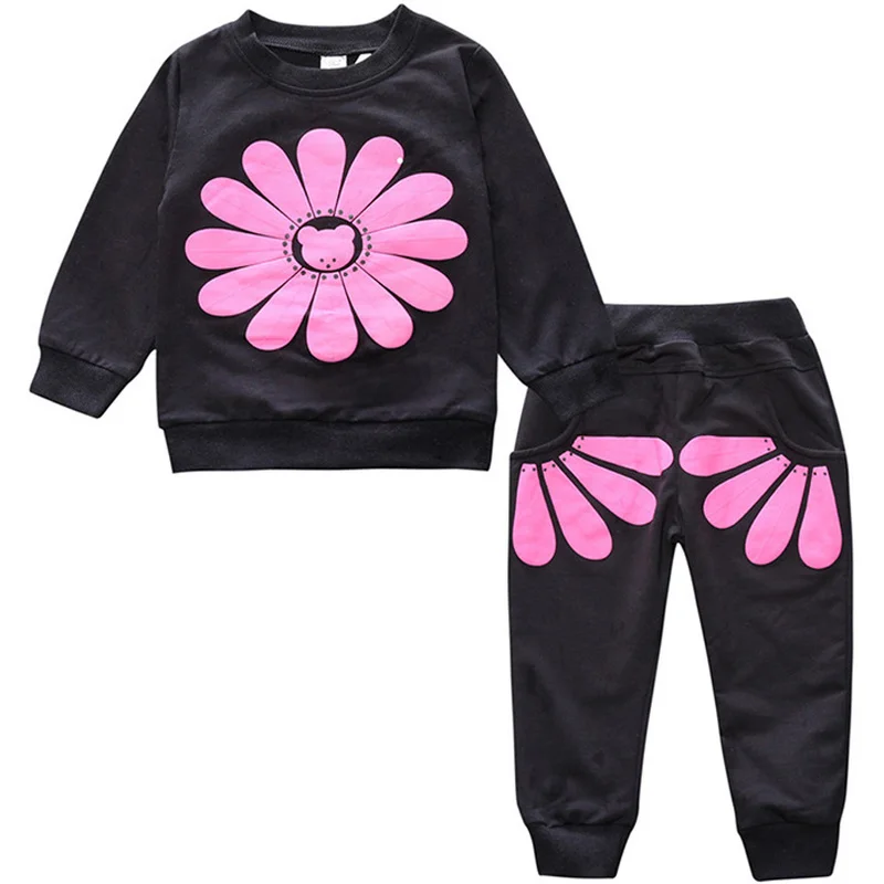 2 шт. детский хлопковый комплект из футболки с длинным рукавом и брюк | Мать