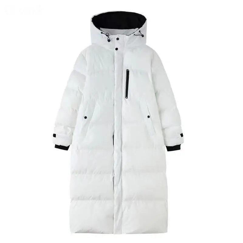 2021 Winter Women's Down Puffer Jackets White Baggy Thickening Warm Hooded Korean Fashion Boutique Clothes Cotton Padded Coats