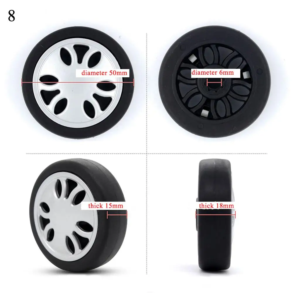 1 Pair DIY Replacement Luggage Wheels for suitcases Repair Hand Spinner Caster Wheels Parts Trolley Rubber Trunk Wheel Black Hot