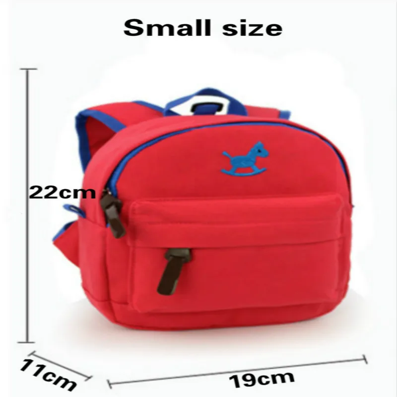 

5 color options for new cotton children's backpacks with 3d cartoon cute embroidery design preventing baby bags Red Yellow