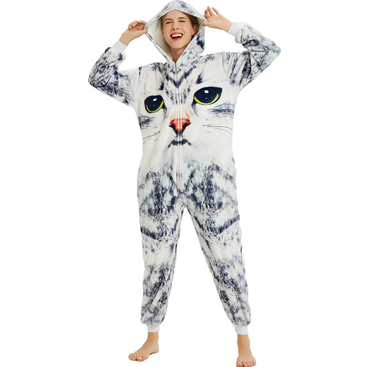 Единорог Cat Комбинезоны для взрослых в виде животного Стич Тоторо Onesie пар мужчин