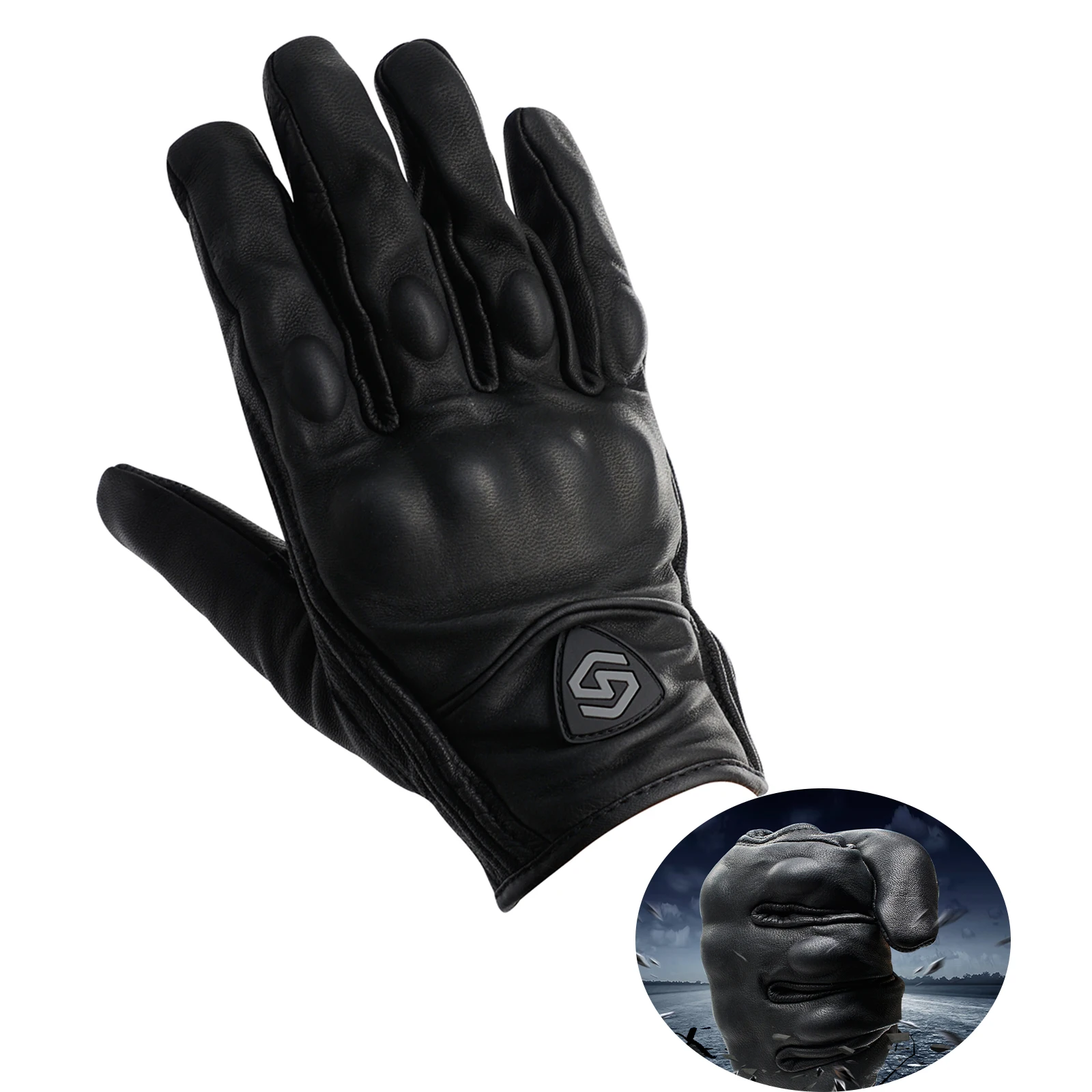 

Мотоциклетные Перчатки AOZBZ, носимые ветрозащитные Кожаные Защитные спортивные перчатки на весь палец для сенсорного экрана для внедорожны...