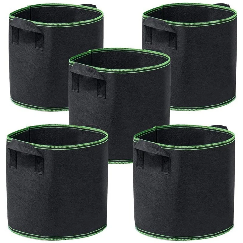 5-Pack Grow Bags 1 Gallon Aeration Fabric Pots Container with Handles