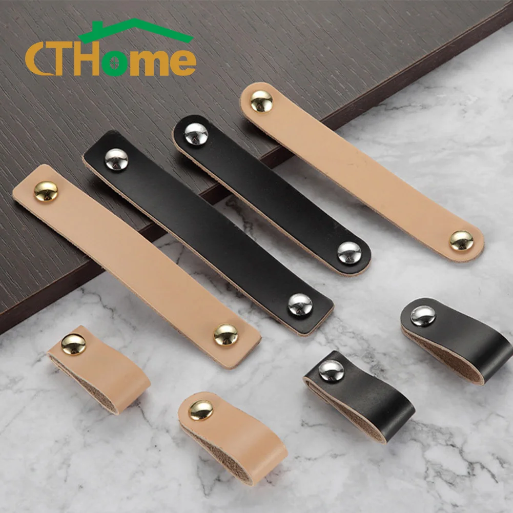 Ctome кожаные ручки и дверные тянуть для мебели шкаф комод Ящик Чемодан ручка