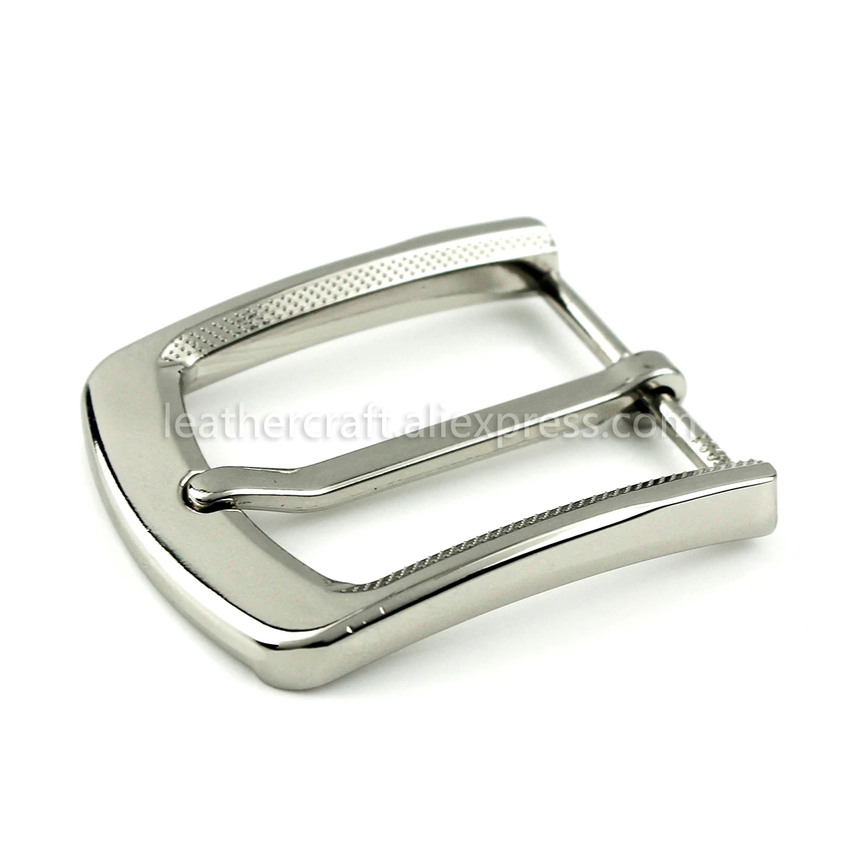 Silver 1pcs 35mm Metal Plating Belt Buckle Men End Bar Heel Bar Single Pin Belt Half Buckle Leather Craft Belt Strap for 32-34mm Belt - Цвет: Silver