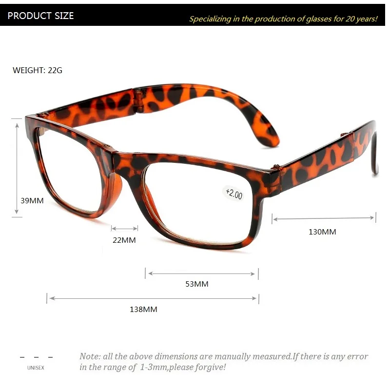 

Foldable Reading Glasses Folding Presbyopia Men Women Vintage Computer Reading glasses with case 1.0 1.5 2.0 2.5 3.0 3.5 4.0