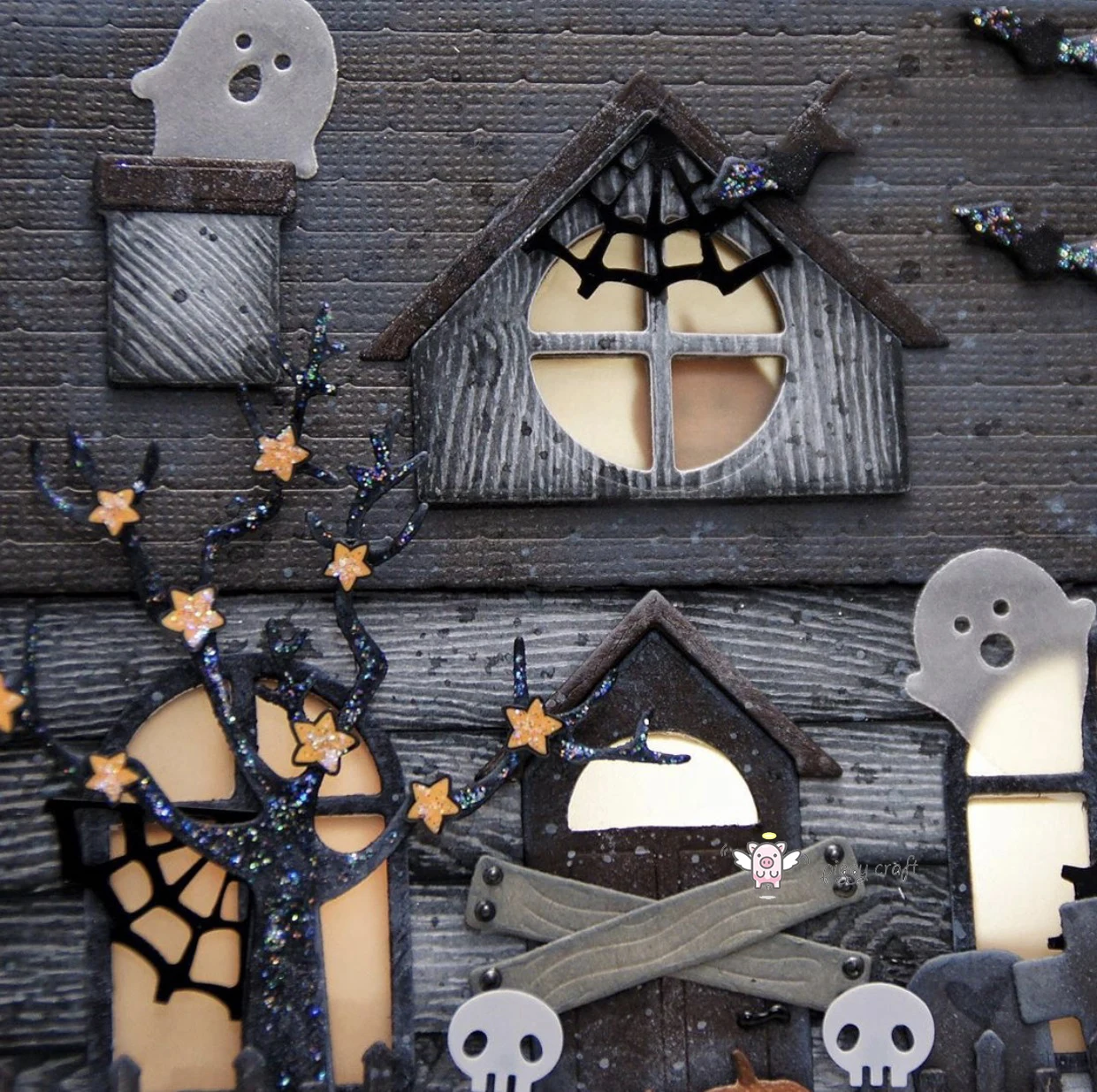 piggy craft metal cutting dies cut die mold ghost halloween house scrapbook paper craft knife mould blade punch stencils dies free global shipping