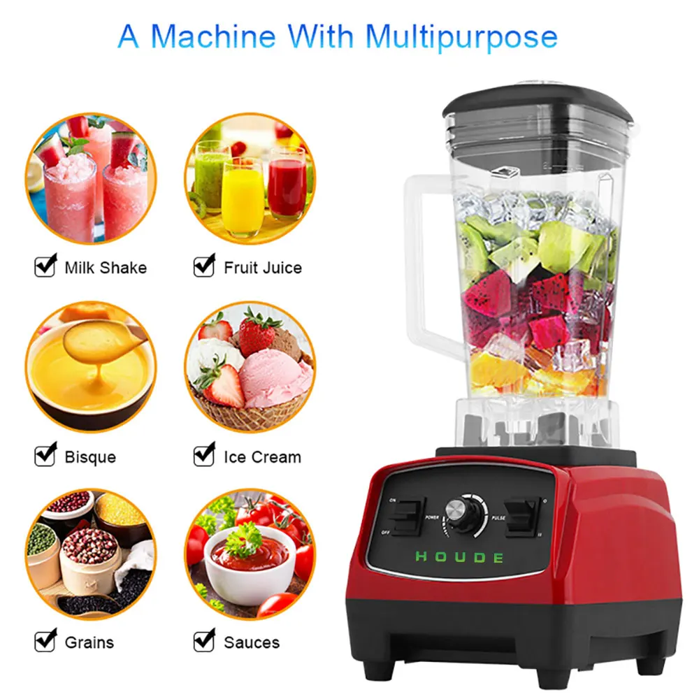 

BPA Free 2200W Large Capacity Food Processor Blender Mixer Fruit Vegetable Meat Machine Ice Smoothies Soybean Milk Shake Juicer