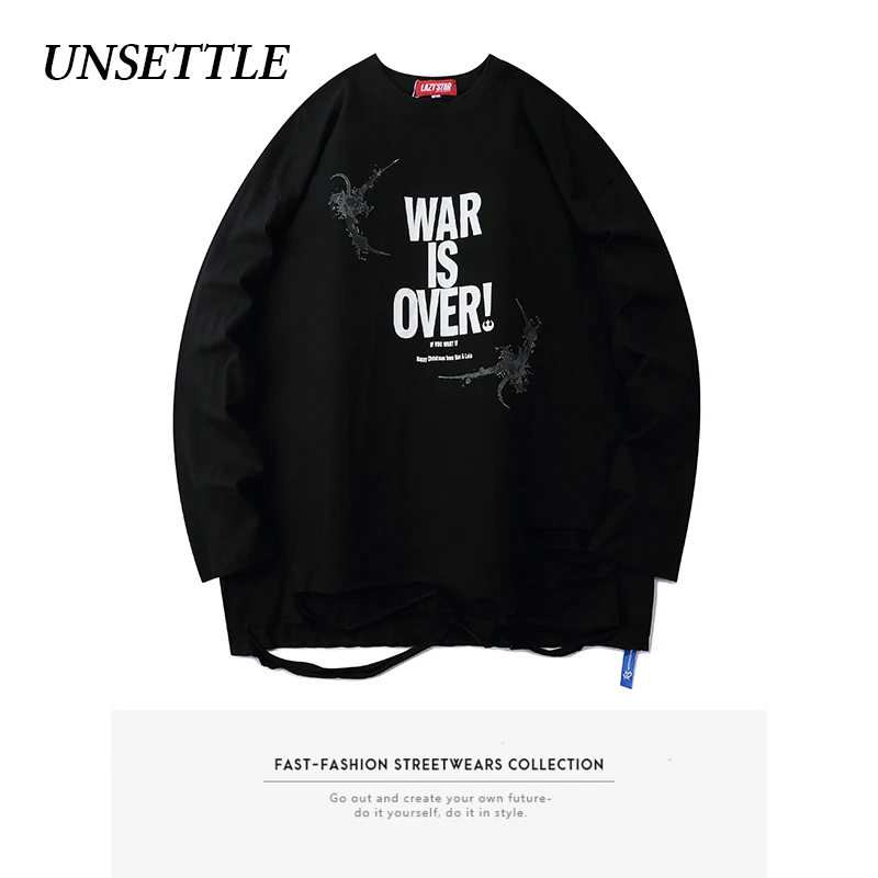 Футболка в стиле Харадзюку для мужчин и женщин свободная футболка с длинным