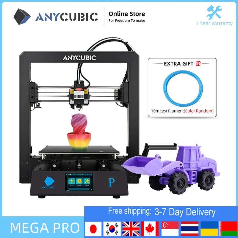 

NEW ANYCUBIC Mega Pro 3D Printer Printing Laser Engraving Touch Screen DIY Printing TPU Filament Dual Gear Extruder 3D Laser