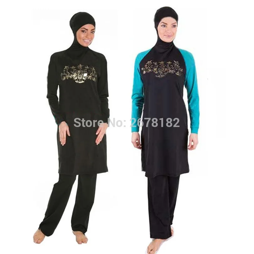 Купальный костюм для женщин одежда купальный с хиджабом женский мусульманский
