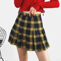 womens skirt korean style y2k high waist plus size harajuku a line pleated plaid mini woman skirts mujer faldas mujer moda 2021