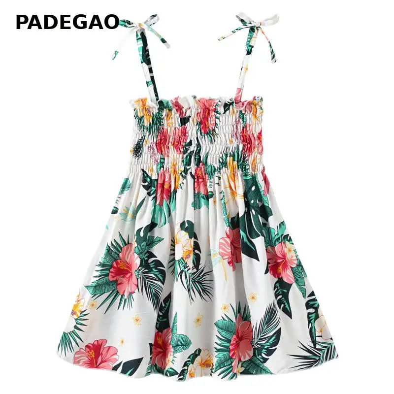 Летнее платье для девочек 2020 Радужное Цветочное с цветочным принтом милые