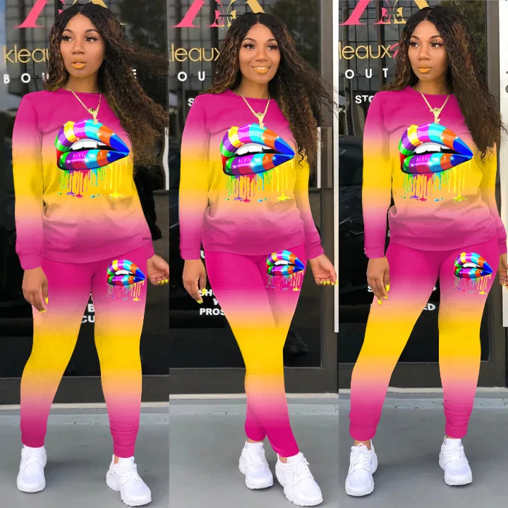 

YICIYA 2021 Two Piece Set Matching Sets Tracksuit Plus Size Clothing African Clothes Jogging Femme 2Piece Sets Womens Outfits