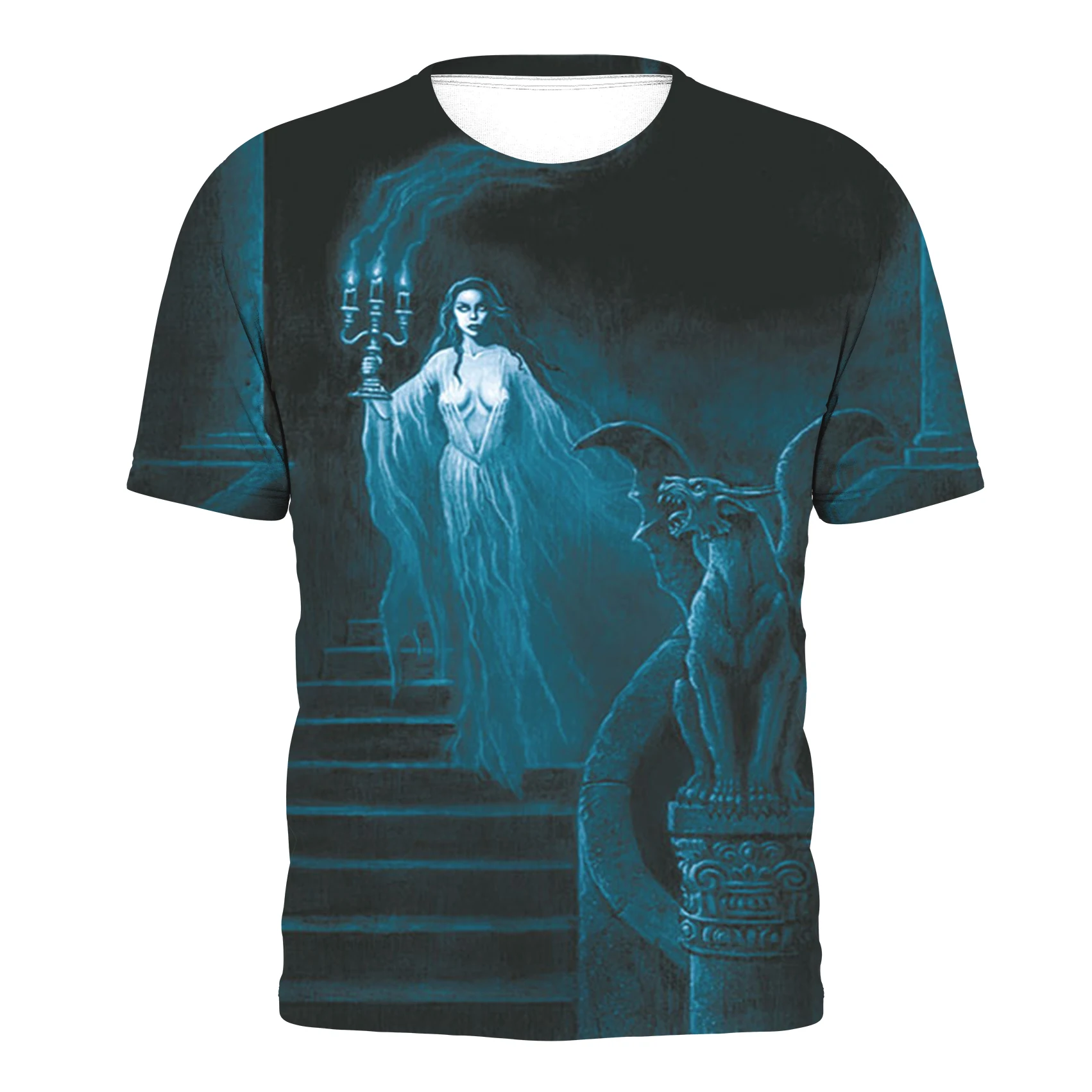 Мужская свободная рубашка с коротким рукавом и круглым вырезом | одежда