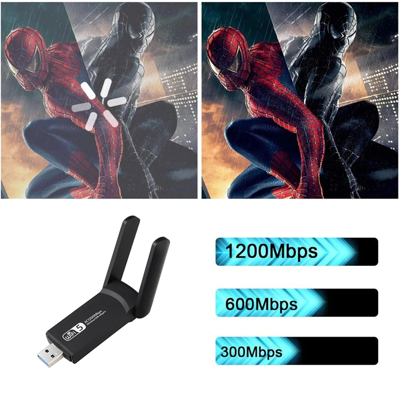 2 4G 5G 1200 Мбит/с Usb беспроводная сетевая карта ключ антенна AP Wifi адаптер