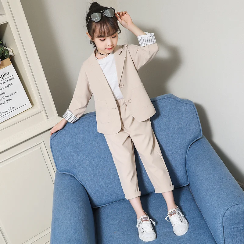 

autumn Boys Girls Suits for Weddings Kids Blazer School dress for Boy Costume Toddler Boys Suits Set Girl dress Children Clothes