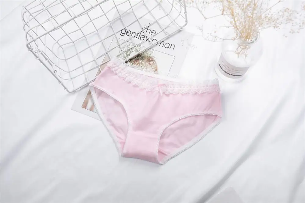 

Japanese Sweet Pure Sexy Lace Traceless Underwear Women 's Cotton Waist Summer Thin Briefs Panty Pants Panties Floral Polyester