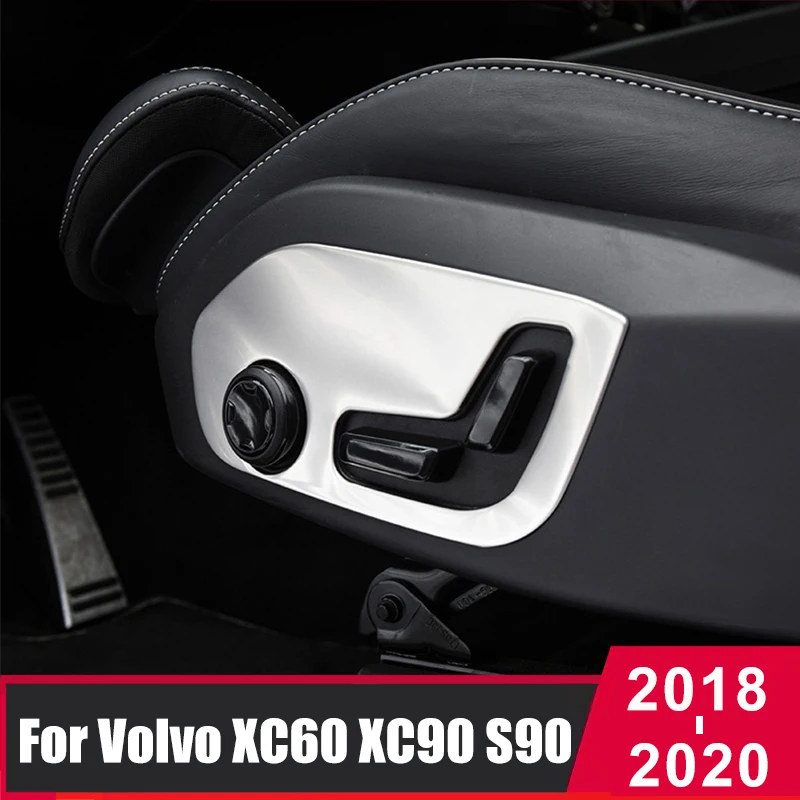 For Volvo XC60 XC90 S90 2018 2019 2020 ABS Car Seat Adjustment Switch Knob Panel Trim Covers Interior Moulding Accessories