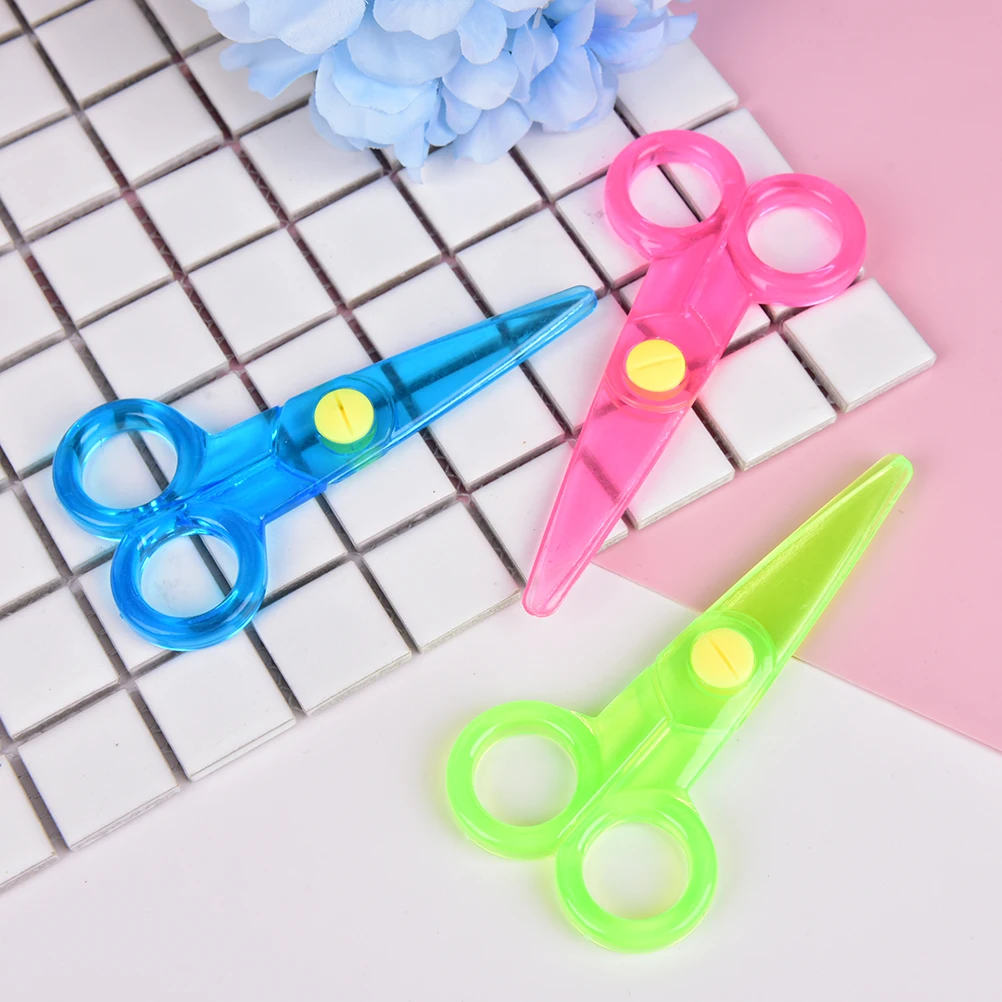 

Mini Plastic Scissors Safety Round Head Safety Scissors Stationery Student Kids DIY Paper Cutting School Supplies Color Randomly