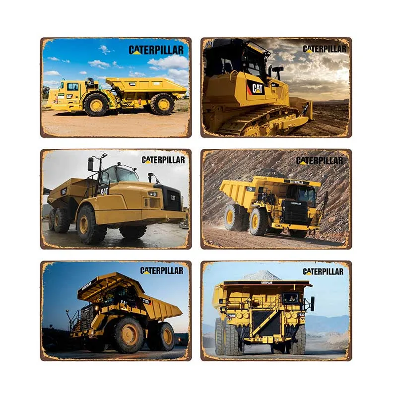 

CAT Heavy Truck Tin Signs Vintage Metal Plaque Garage Wall Poster Decorative Pub Bar Club Decorative 20x30cm