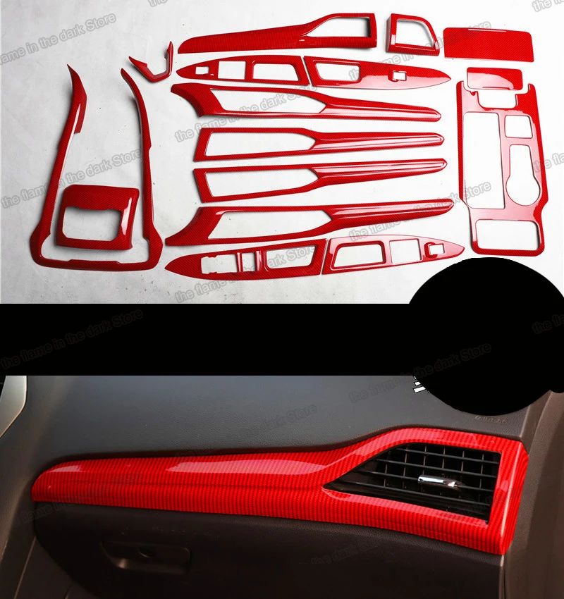 

Lsrtw2017 Red Carbon Fiber Car Center Control Gear Panel Dashboard for Ford Mondeo Fusion 2017 2018 2019 2020 Accessories