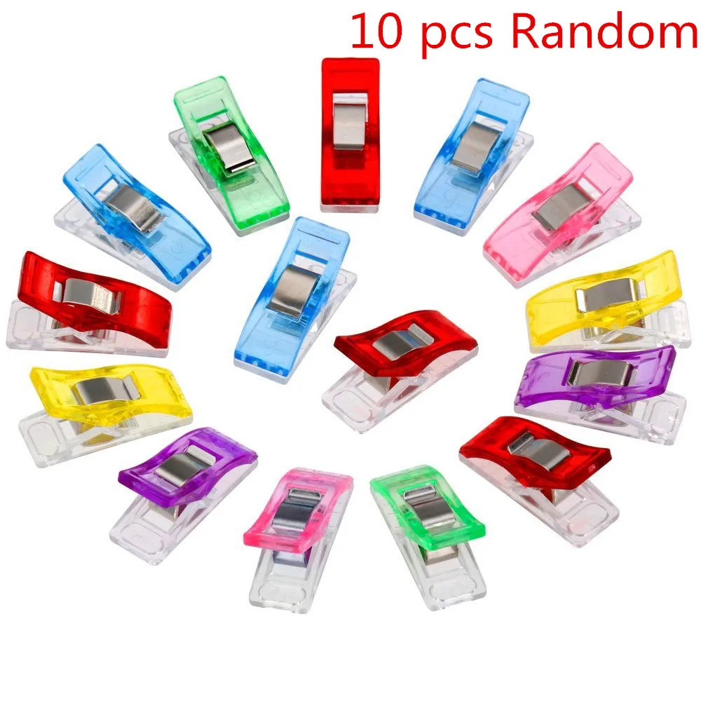 10 Pcs Random 1/5/10 pcsTape смещения чайник DIY фут чехол принадлежности Пластик зажим окантовка шитье инструменты Швейные аксессуары ткань Клевер Mar - Цвет: 10 Pcs Random