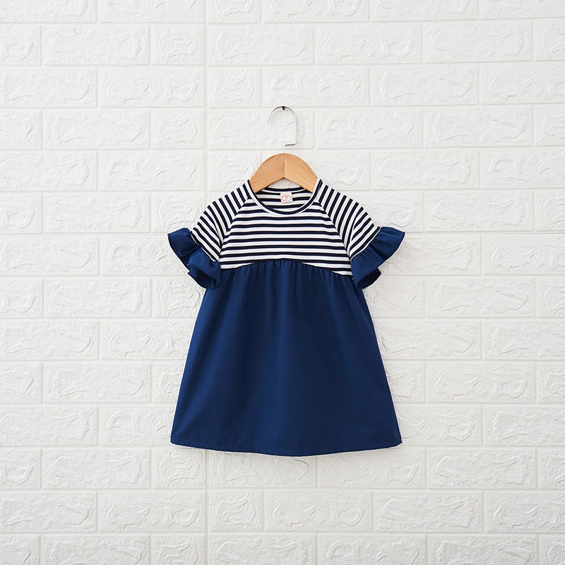 Одежда для девочек Новинка лета 2019 милое Кукольное платье принцессы Полосатое в
