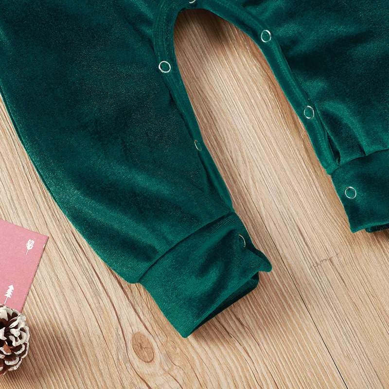 

Christmas 2021 Autumn Winter Baby Boy Girl Clothes Romper Newborn Long Sleeve Green Santa Snowman Jumpsuits Toddler Infant Xmas