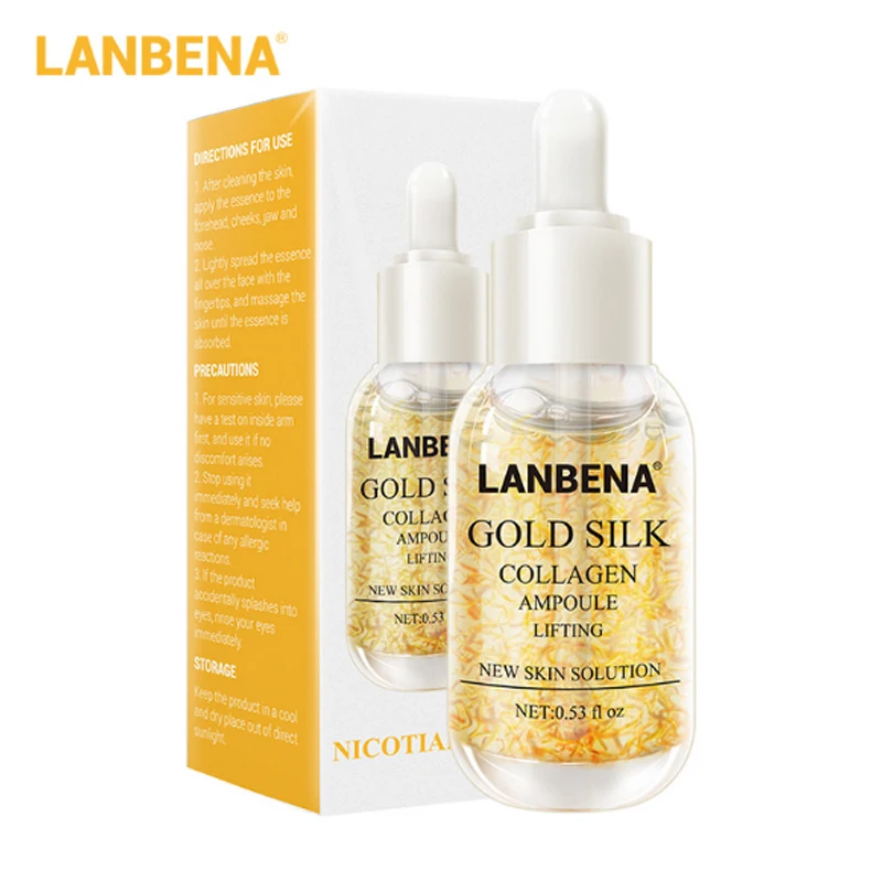 LANBENA Золотая шелковая ампула коллагена сыворотка удаляет меланин осветляет