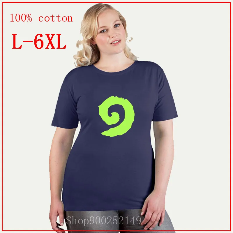 Hearthstone вихревой логотип размера плюс Топы 4XL 5XL 6XL футболки женские Футболки